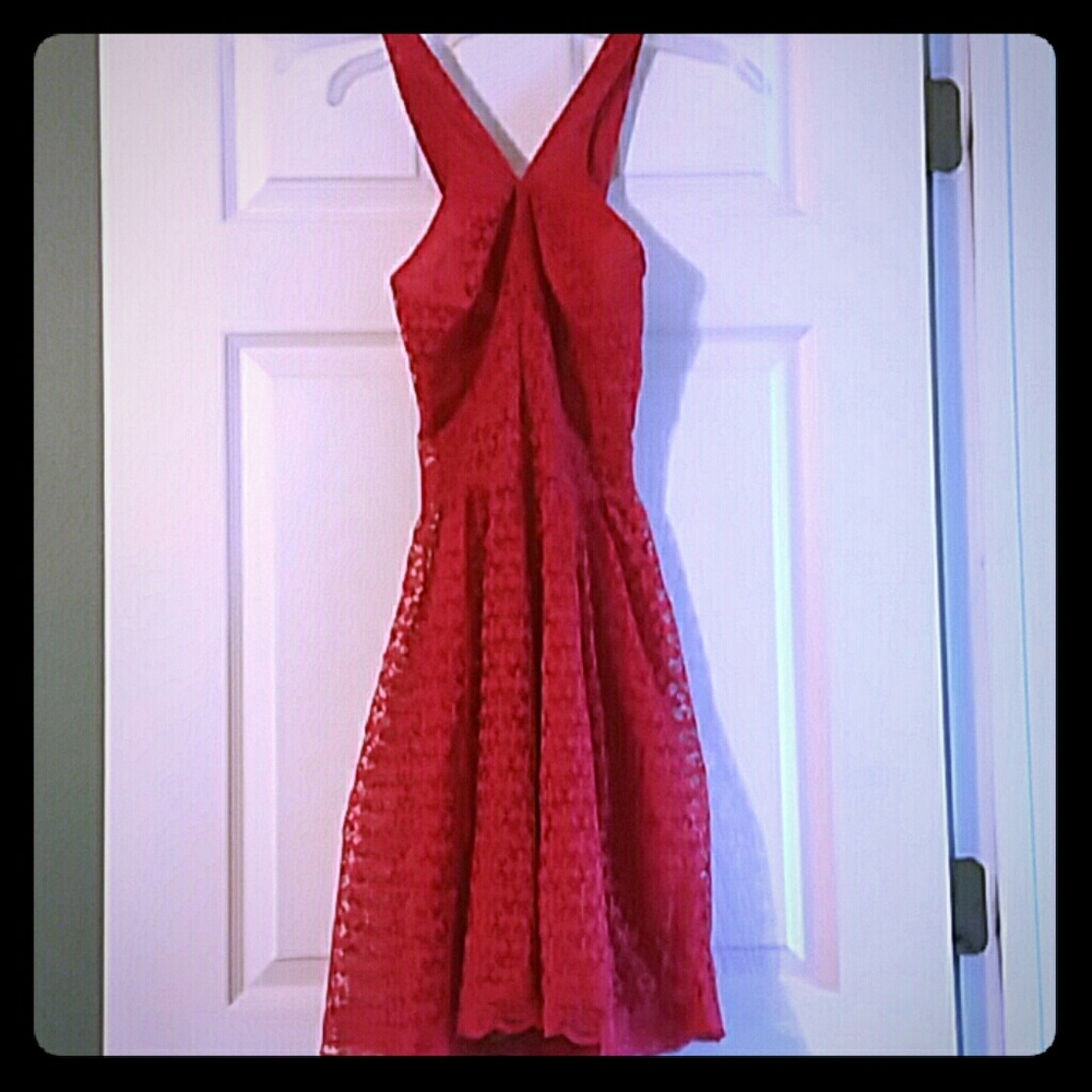 Red lace dress